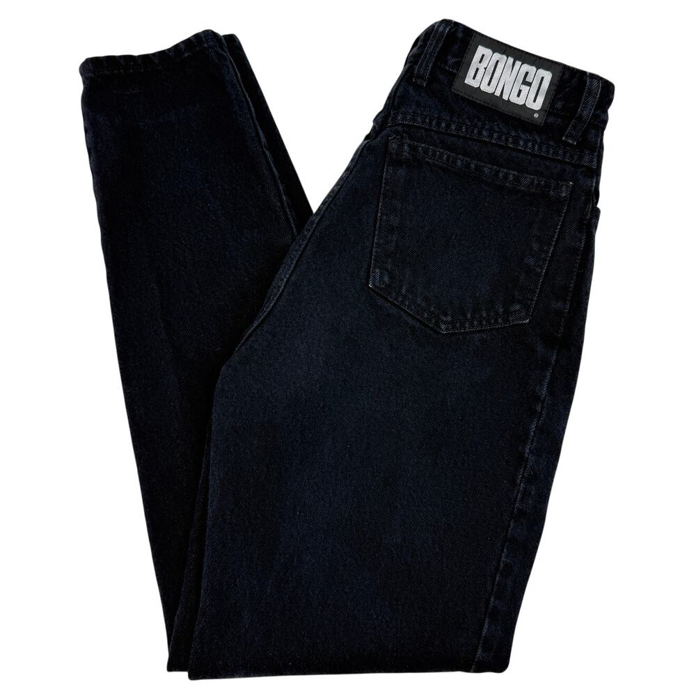 Bongo Black Denim High Rise Cigarette Jeans Made in USA Size 9 Vintage 80s 90s